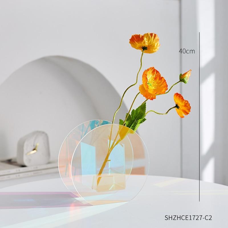 Shop 0 Combination F Rainbow Color Acrylic Vases Floral Container Decorative Shop Design Living Room Wedding Party Home Office Decoration Mademoiselle Home Decor