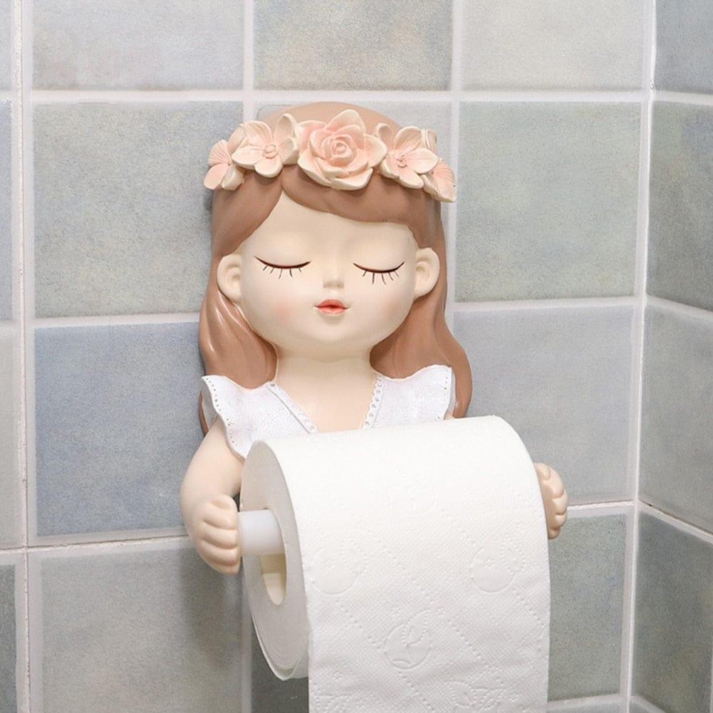 Shop 0 Ins Fairy Tissue Holder Long Hair Fairy Long Hair Lovely Girl Toilet Tissue Holder Bathroom Light Luxury Decoration Accessories Mademoiselle Home Decor