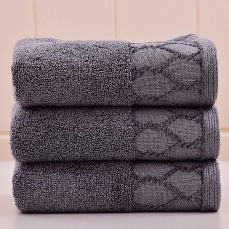 Shop 0 YT grey / 35x75cm 3pcs 3pcs/set Pure Cotton Towel Super Absorbent Face Hand Towels 35X75cm Thick Soft Bathroom Towels Comfortable Bath Towels White Red Mademoiselle Home Decor