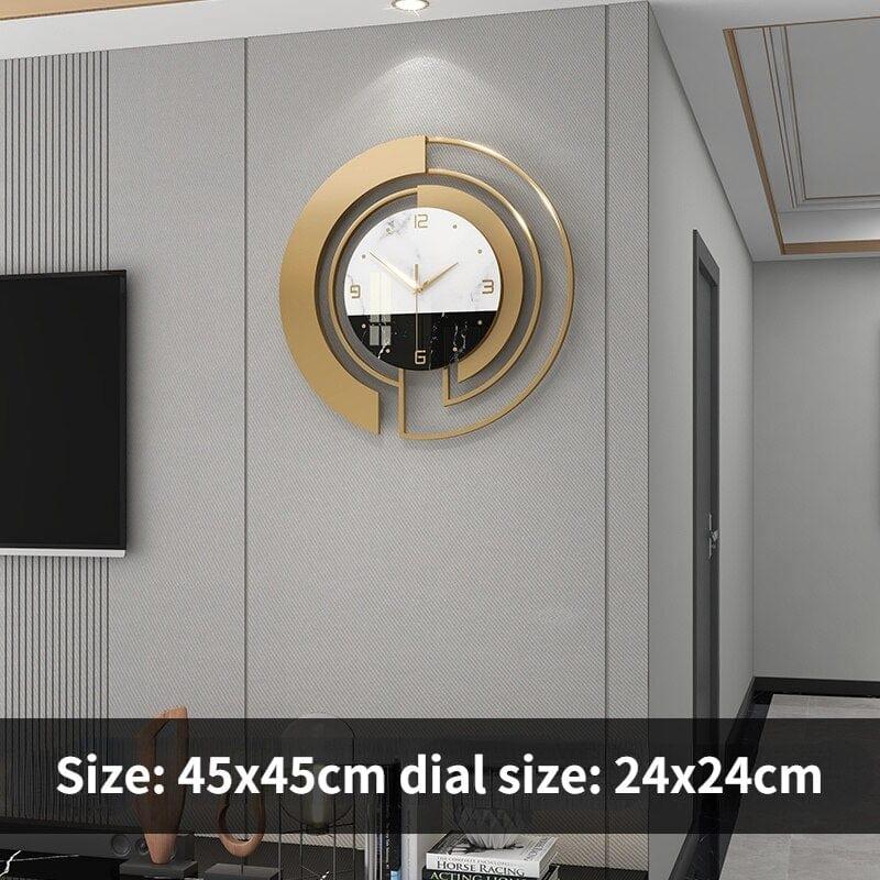 Shop 0 Black and white / Over 20 inches Round Wall Clock 45cm Glass Mirror Luxury Wall Clock Modern Design Metal Art Silent Clocks Hanging Watch Living Room Home Decor Mademoiselle Home Decor