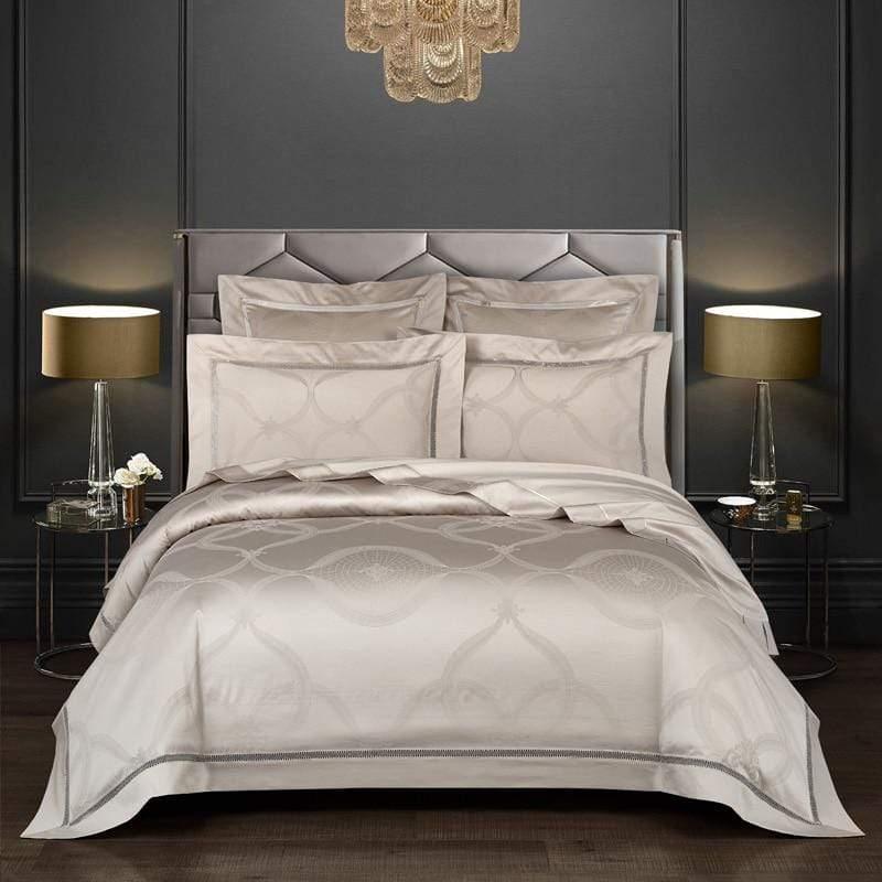 Shop 40601 Champagne / Queen (4Pcs) Vienna Egyptian Cotton Duvet Cover Set Mademoiselle Home Decor