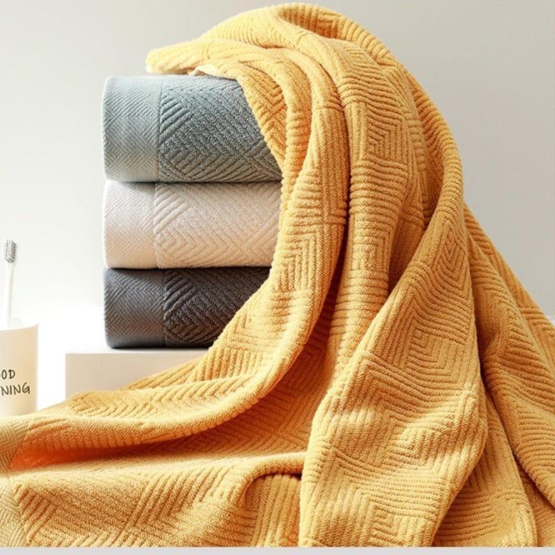 Shop 0 3Pcs/Pack Long-Staple Cotton Bath Towel Face Towel Set Solid Soft Quick-dry Bath Towels Beige Gray Yellow Beach Towel Mademoiselle Home Decor