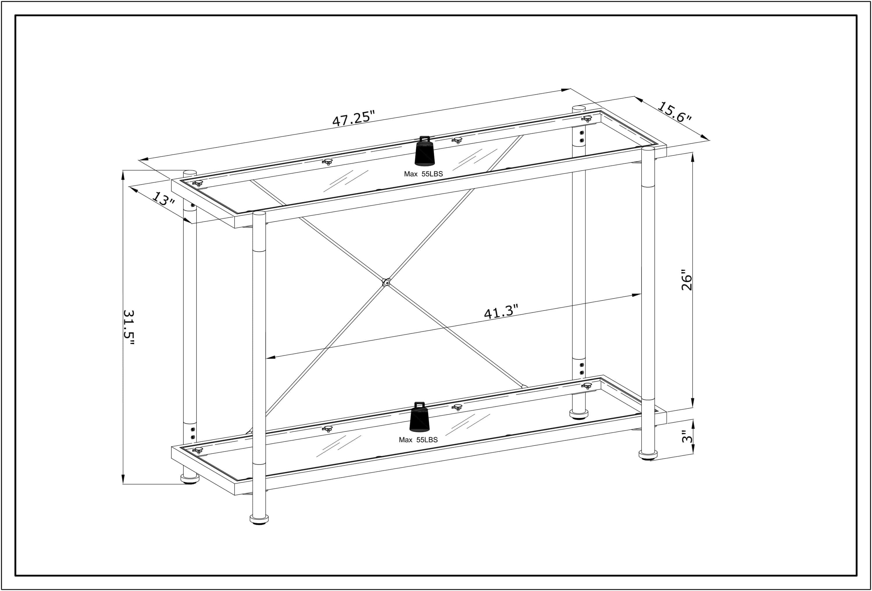 Shop Acrylic Glass Side Table,Chrome Sofa Table, Console Table for Living Room& Bedroom Mademoiselle Home Decor