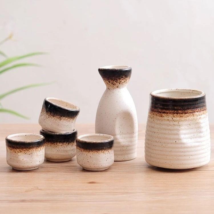 Shop 0 Japanese Ceramic Sake Wine Set Wine Warmer Hot Pot Household Rice Wine Bottle White Wine Glass Dispenser Shot Glasses Set Mademoiselle Home Decor