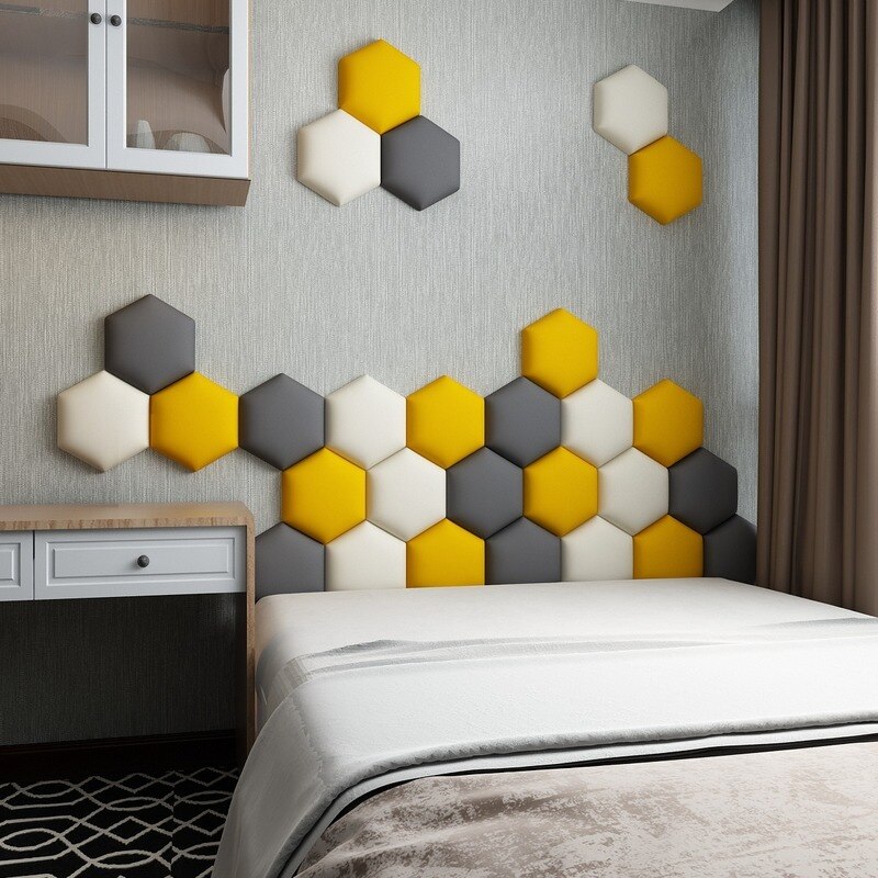 Hexagonal Self Adhesive Headboard