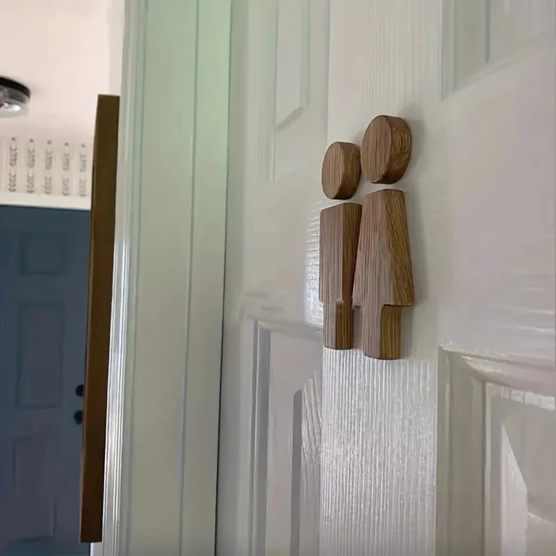 Wooden Toilet Door Signs