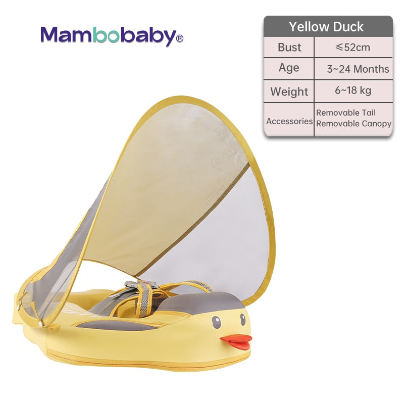 MAMBO™ NON-INFLATABLE DUCK UNDERARM FLOAT SWIM TRAINER WITH UPF50+ CANOPY