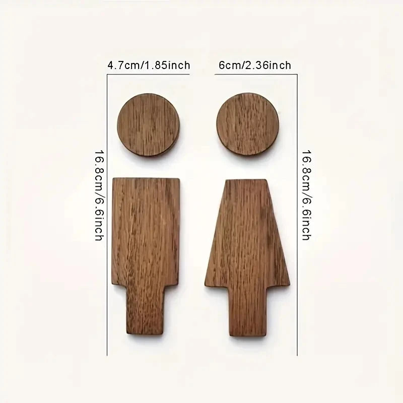 Wooden Toilet Door Signs