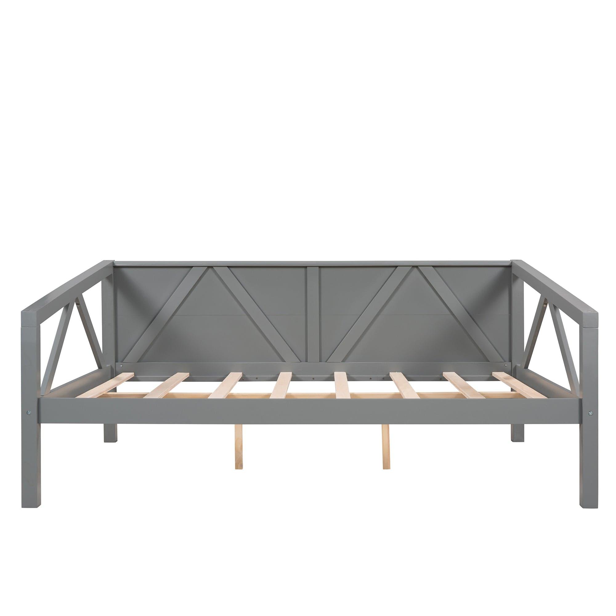 Shop Full size Daybed, Wood Slat Support, Gray Mademoiselle Home Decor