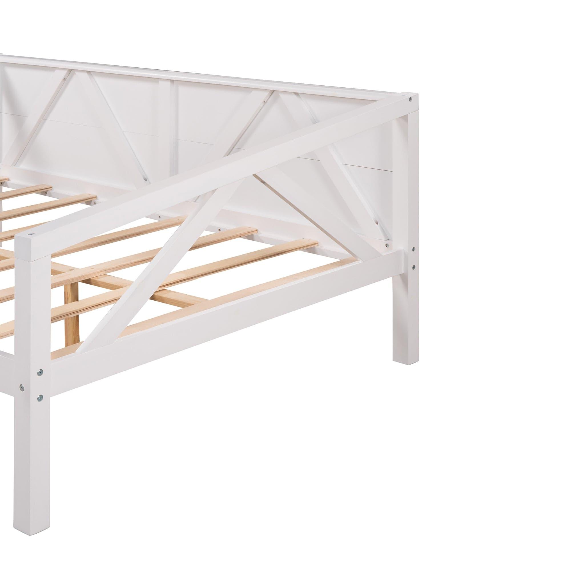 Shop Full size Daybed, Wood Slat Support, White Mademoiselle Home Decor