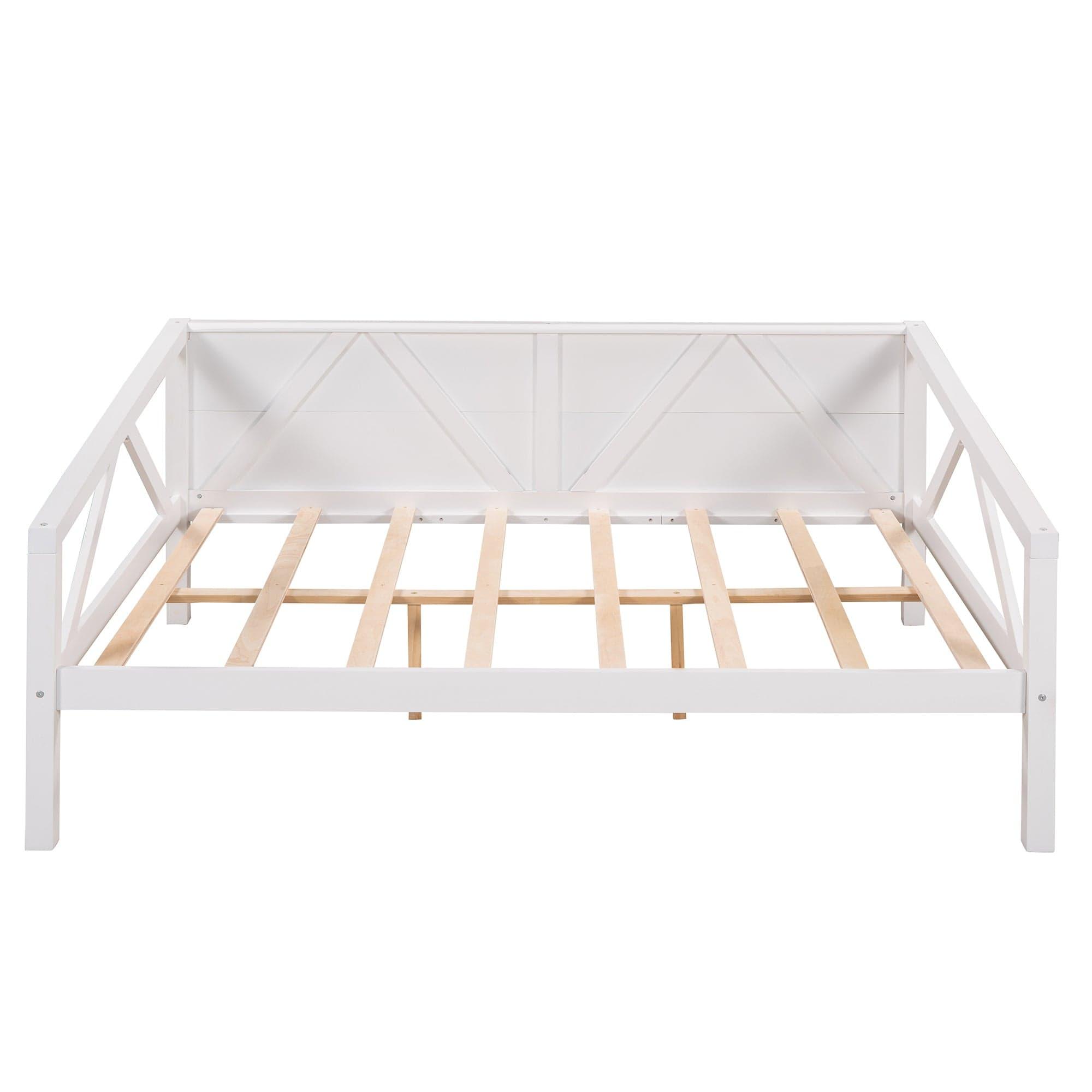 Shop Full size Daybed, Wood Slat Support, White Mademoiselle Home Decor