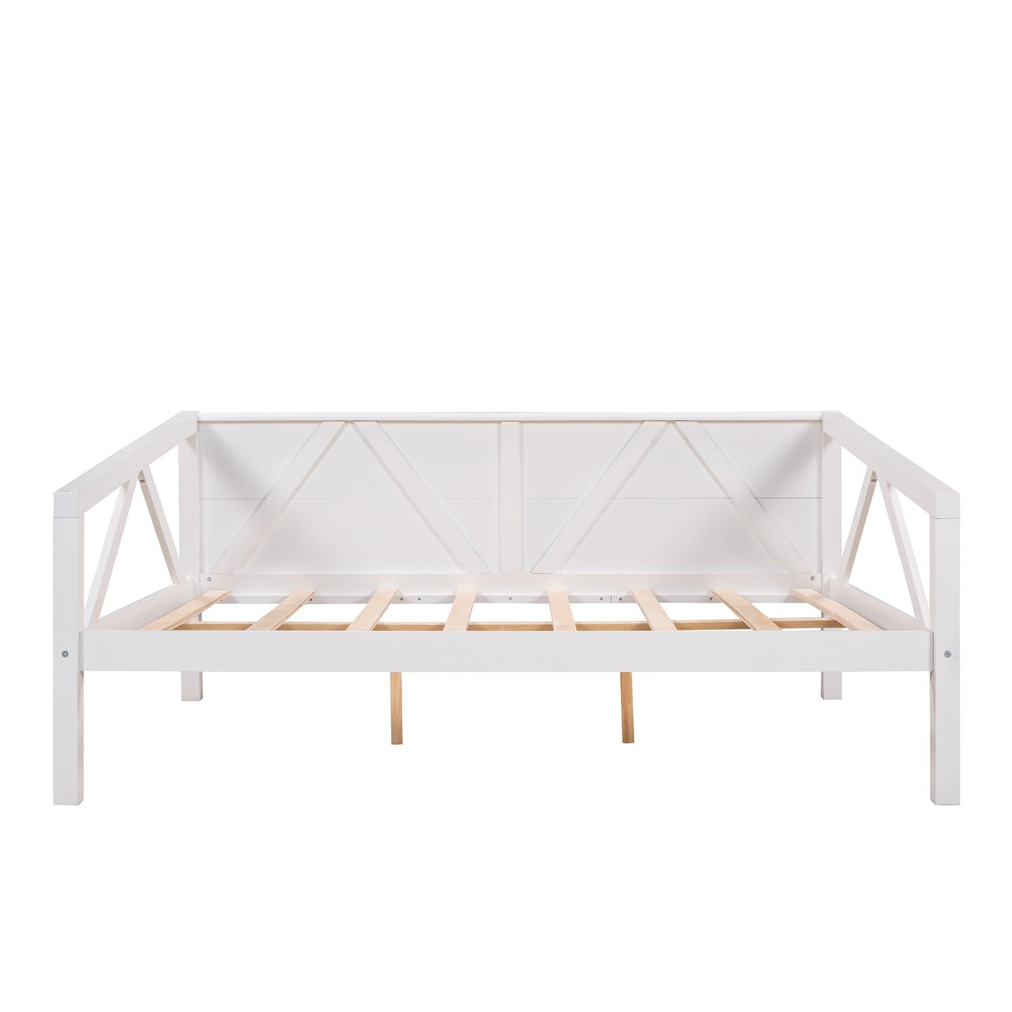 Shop Full size Daybed, Wood Slat Support, White Mademoiselle Home Decor