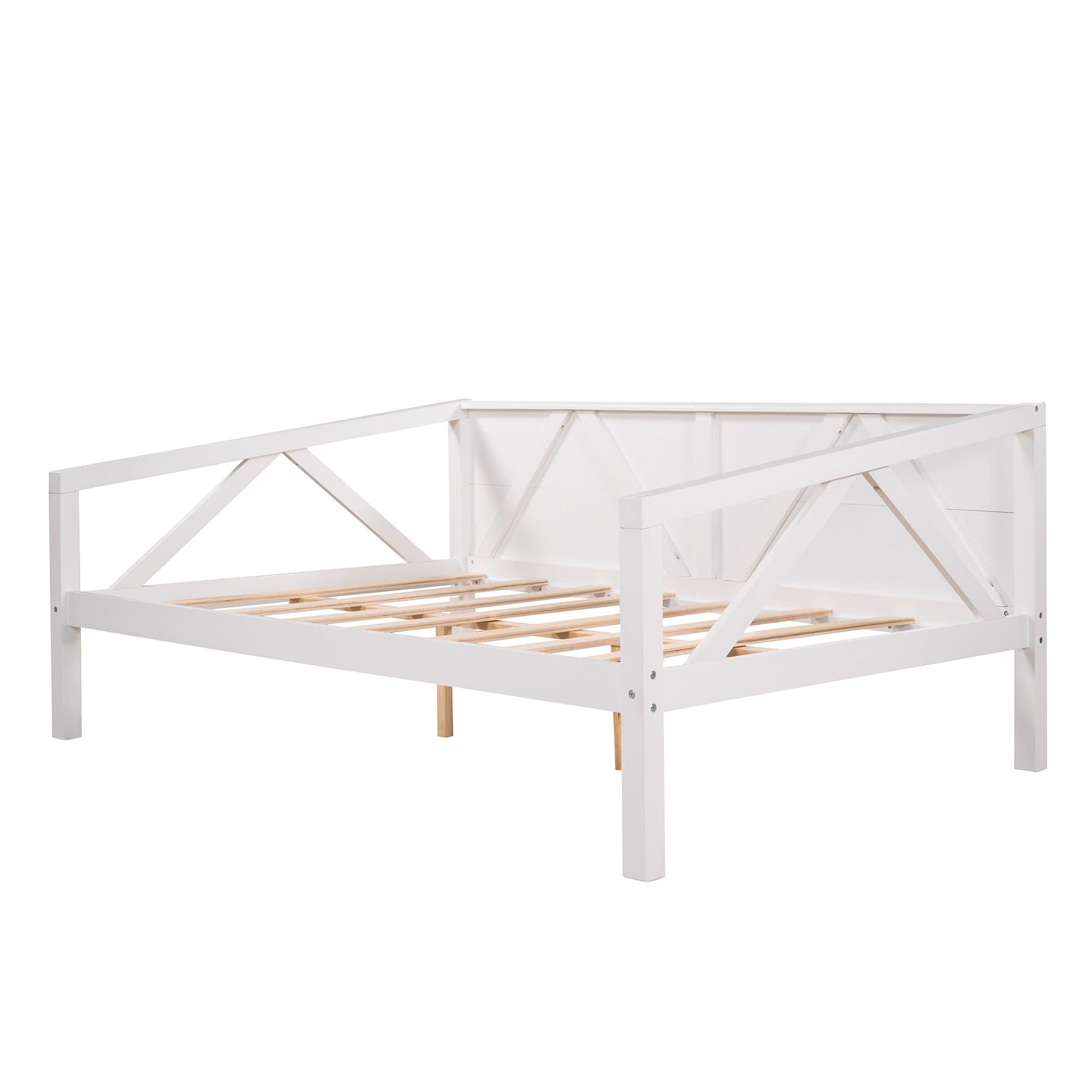 Shop Full size Daybed, Wood Slat Support, White Mademoiselle Home Decor