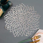 Shop 0 Silver Table Mat Hibiscus Flower Bronzing PVC Placemat Hollow Insulation  Coaster Pads Table Bowl Home Christmas Decor Heat Resistant Mademoiselle Home Decor
