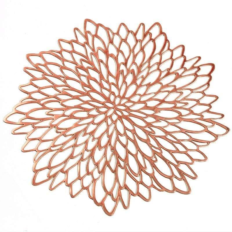 Shop 0 Rose gold Table Mat Hibiscus Flower Bronzing PVC Placemat Hollow Insulation  Coaster Pads Table Bowl Home Christmas Decor Heat Resistant Mademoiselle Home Decor