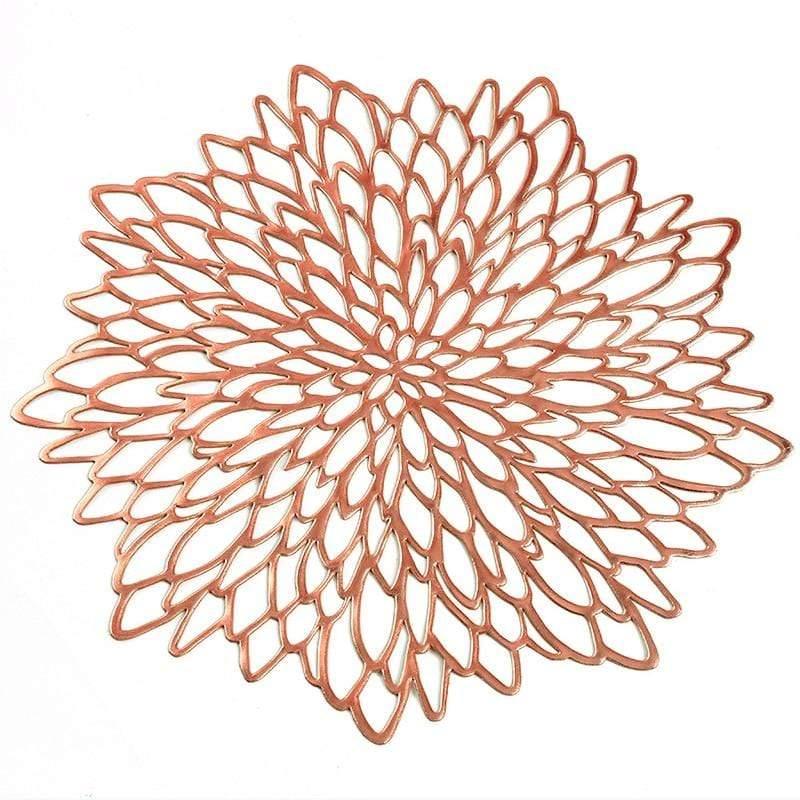 Shop 0 Rose gold Table Mat Hibiscus Flower Bronzing PVC Placemat Hollow Insulation  Coaster Pads Table Bowl Home Christmas Decor Heat Resistant Mademoiselle Home Decor
