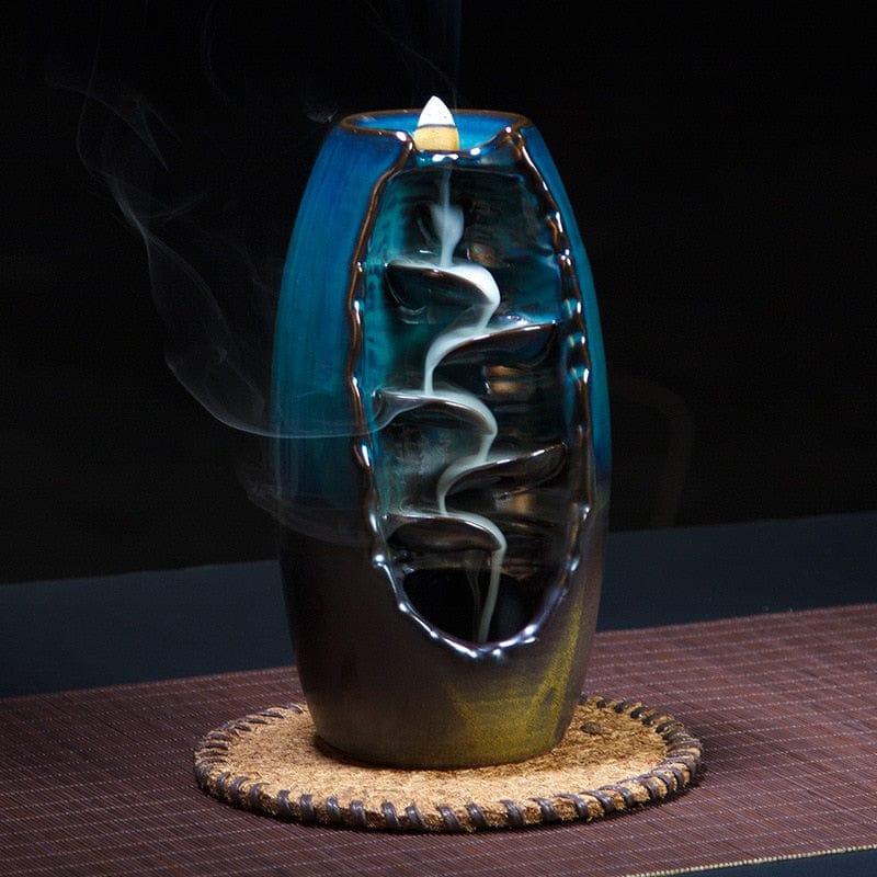 Shop 0 With 10Cones Free Gift Waterfall Incense Burner Ceramic Incense Holder,Option for Mixed Incense Cones (Burner Size L and Size M) Mademoiselle Home Decor