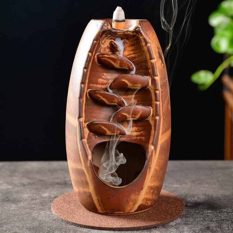 Shop 0 With 10Cones Free Gift Waterfall Incense Burner Ceramic Incense Holder,Option for Mixed Incense Cones (Burner Size L and Size M) Mademoiselle Home Decor