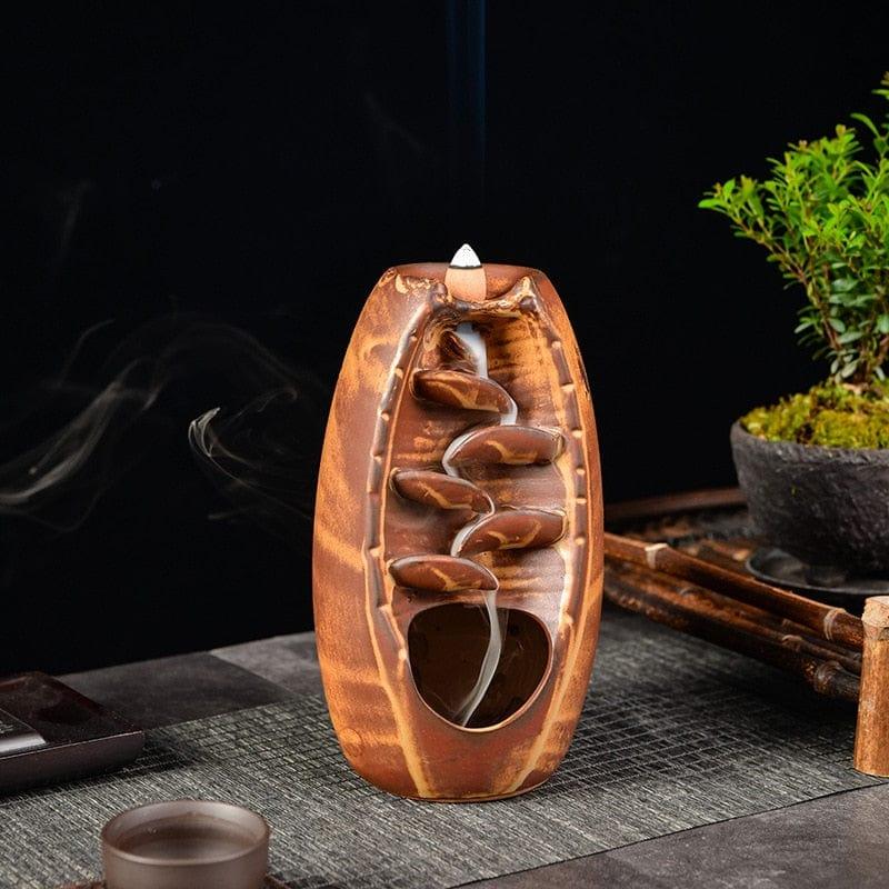 Shop 0 With 10Cones Free Gift Waterfall Incense Burner Ceramic Incense Holder,Option for Mixed Incense Cones (Burner Size L and Size M) Mademoiselle Home Decor