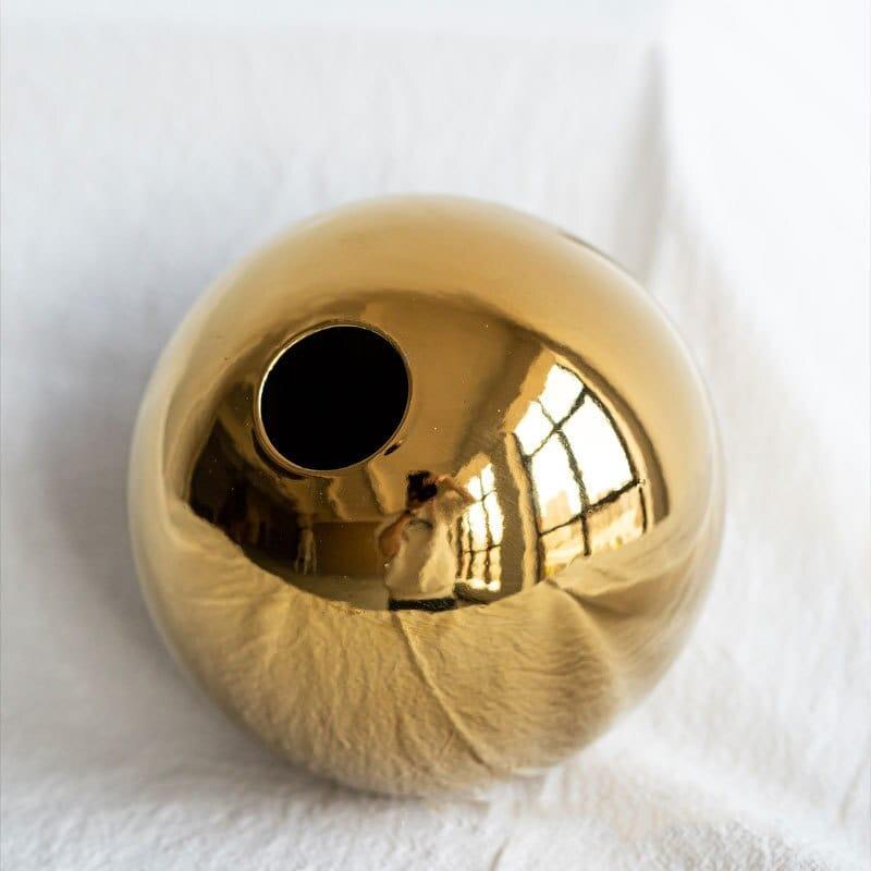 Shop 0 Golden Electroplated Ceramic Ball Flower Vase Modern Art Pot for Interior Home Living Room Office Table Desk Decoration Gifts Mademoiselle Home Decor
