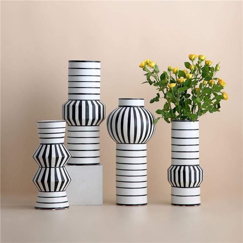 Shop 0 Creative Black and White Ceramic Vase Flower Arrangement Room Dining Table Crafts Decorative Art Irregular Vase Home Decoration Mademoiselle Home Decor