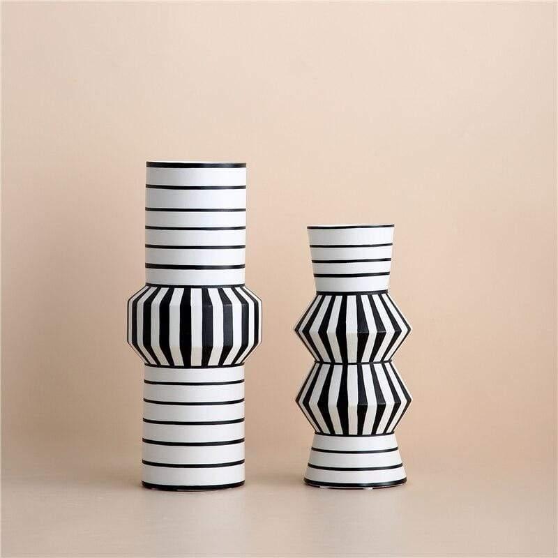 Shop 0 Creative Black and White Ceramic Vase Flower Arrangement Room Dining Table Crafts Decorative Art Irregular Vase Home Decoration Mademoiselle Home Decor