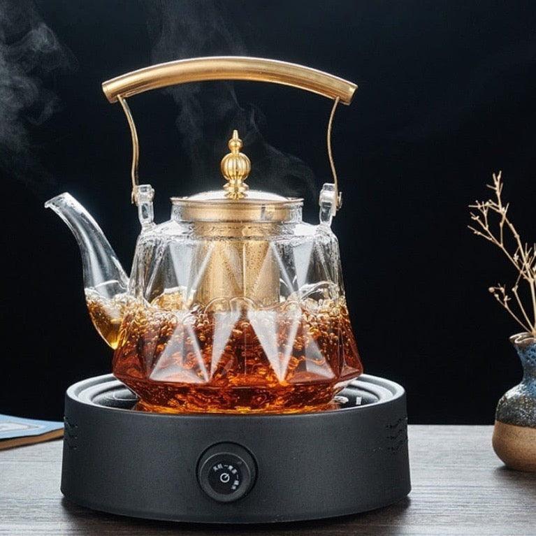 Shop 0 1000ml Filterable Household Heat-resistant Glass Steamed Tea Brewed Teapot Glass Transparent Teapot Mademoiselle Home Decor