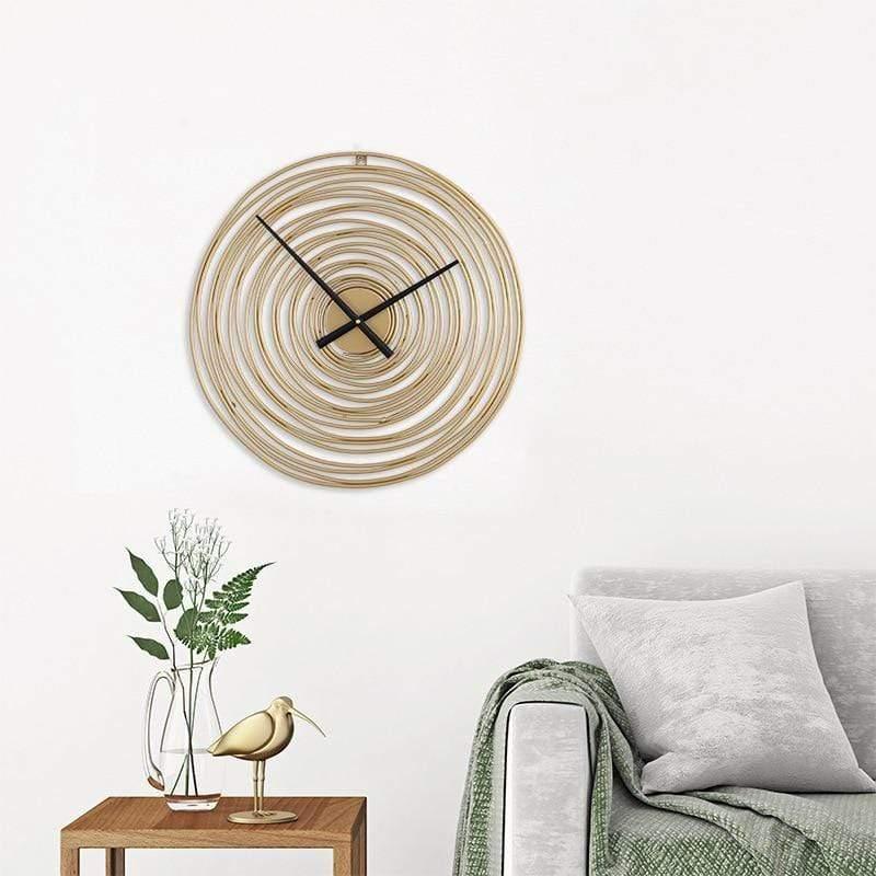 Shop 0 Morden Wall Clock Circle Nordic Brief Metal Clock Time Annual Ring Wall Hanging Living Room Home Decoration Mademoiselle Home Decor