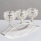 Shop 0 silver 3 Arms Candelabras Crystal Arch Bridge Goblet Candle Holders Bowl Tealight Candlesticks Romantic Ornament for Home Wedding Decor Mademoiselle Home Decor