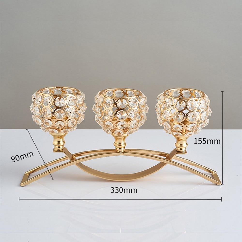 Shop 0 3 Arms Candelabras Crystal Arch Bridge Goblet Candle Holders Bowl Tealight Candlesticks Romantic Ornament for Home Wedding Decor Mademoiselle Home Decor