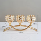 Shop 0 3 Arms Candelabras Crystal Arch Bridge Goblet Candle Holders Bowl Tealight Candlesticks Romantic Ornament for Home Wedding Decor Mademoiselle Home Decor