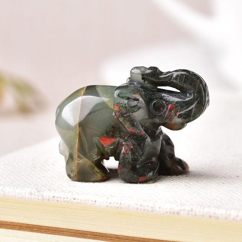 Shop 0 African stone 1PC Natural Crystal Rose Quartz Elephant Amethyst Obsidian Animals Stone Crafts Small Decoration Home Decor Christmas Present Mademoiselle Home Decor