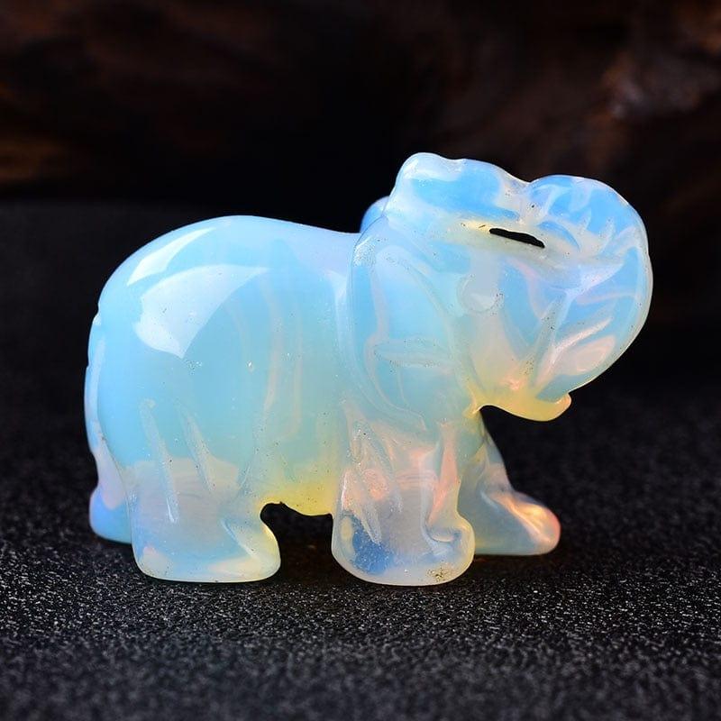 Shop 0 Opal 1PC Natural Crystal Rose Quartz Elephant Amethyst Obsidian Animals Stone Crafts Small Decoration Home Decor Christmas Present Mademoiselle Home Decor