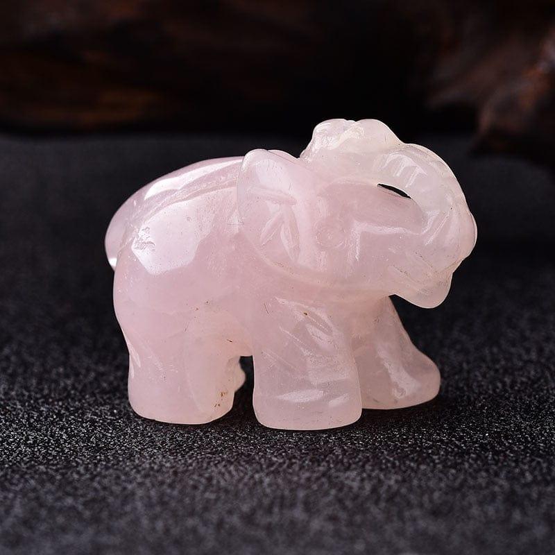 Shop 0 Rose Quartz 1PC Natural Crystal Rose Quartz Elephant Amethyst Obsidian Animals Stone Crafts Small Decoration Home Decor Christmas Present Mademoiselle Home Decor