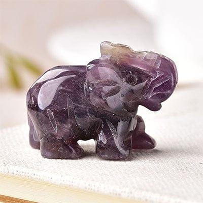 Shop 0 Amethyst 1PC Natural Crystal Rose Quartz Elephant Amethyst Obsidian Animals Stone Crafts Small Decoration Home Decor Christmas Present Mademoiselle Home Decor