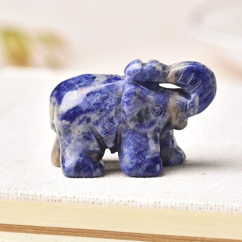 Shop 0 Sodalite 1PC Natural Crystal Rose Quartz Elephant Amethyst Obsidian Animals Stone Crafts Small Decoration Home Decor Christmas Present Mademoiselle Home Decor