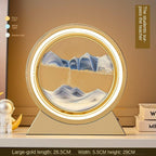 Shop 0 Gold--Blue 29CM 3D Hourglass LED Lamp Quicksand Moving Rotating Art Sand Scene Dynamic Living Room Decoration Accessories Modern Home Decor Gift Mademoiselle Home Decor