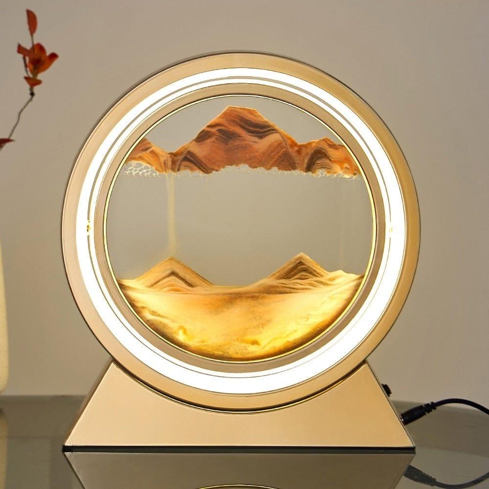 Shop 0 3D Hourglass LED Lamp Quicksand Moving Rotating Art Sand Scene Dynamic Living Room Decoration Accessories Modern Home Decor Gift Mademoiselle Home Decor