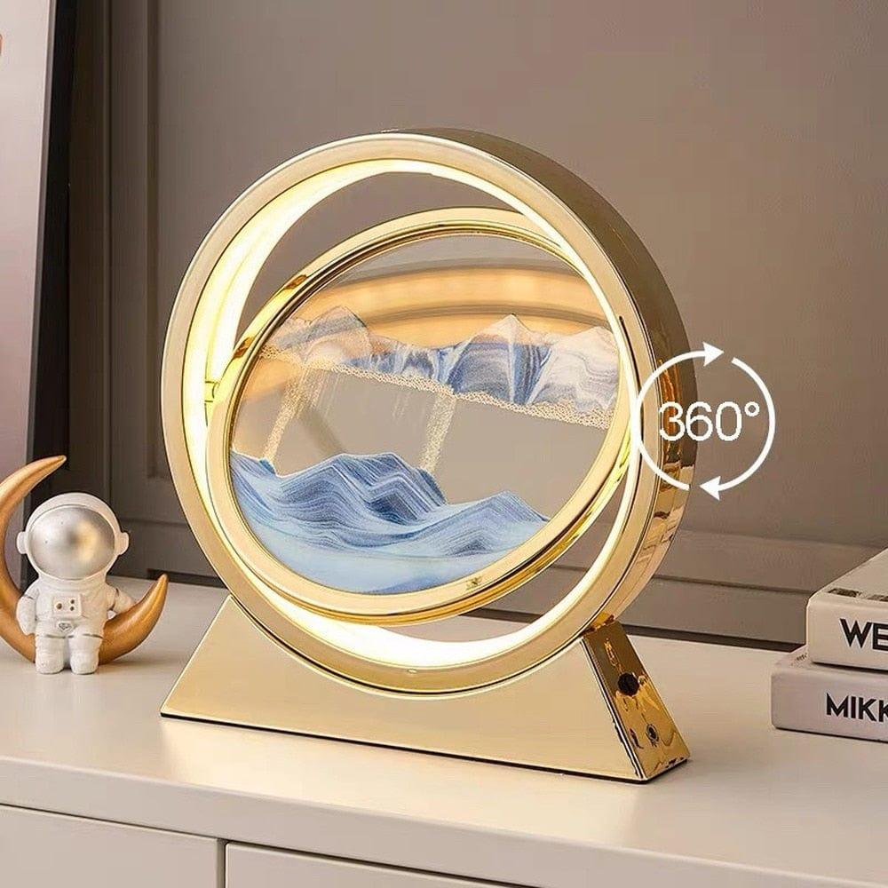 Shop 0 3D Hourglass LED Lamp Quicksand Moving Rotating Art Sand Scene Dynamic Living Room Decoration Accessories Modern Home Decor Gift Mademoiselle Home Decor