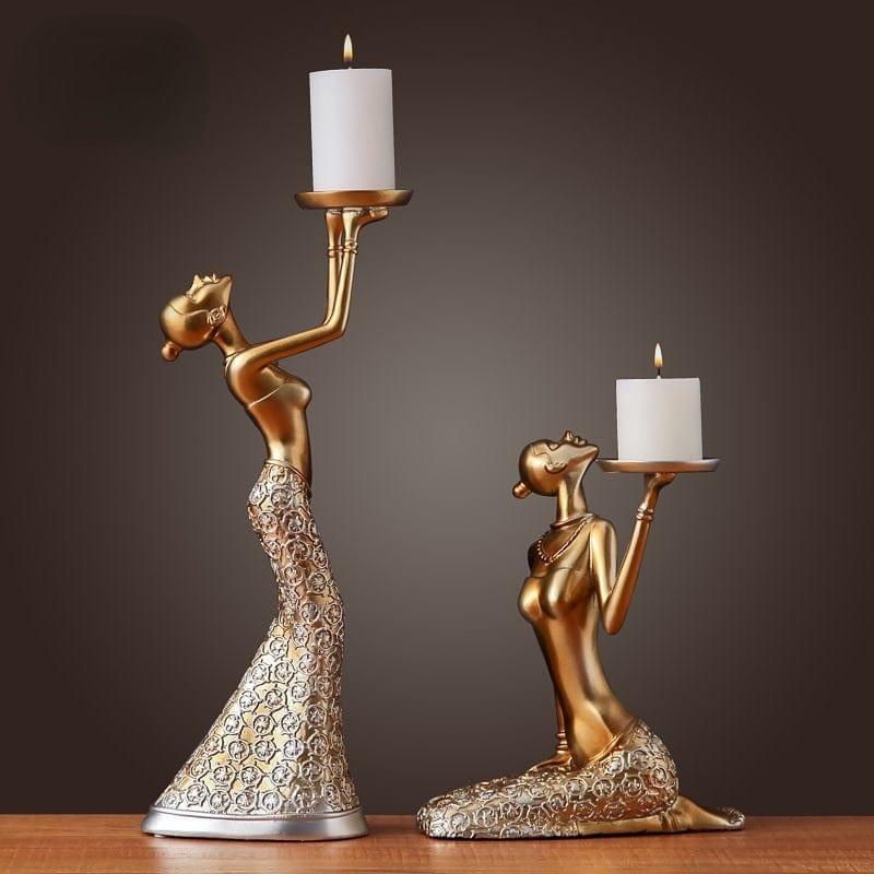 Shop 0 Nordic Romantic Candle Holder Decoration Golden Candle Holder Retro Light Luxury Home Dining Table Candlelight Dinner Props Mademoiselle Home Decor