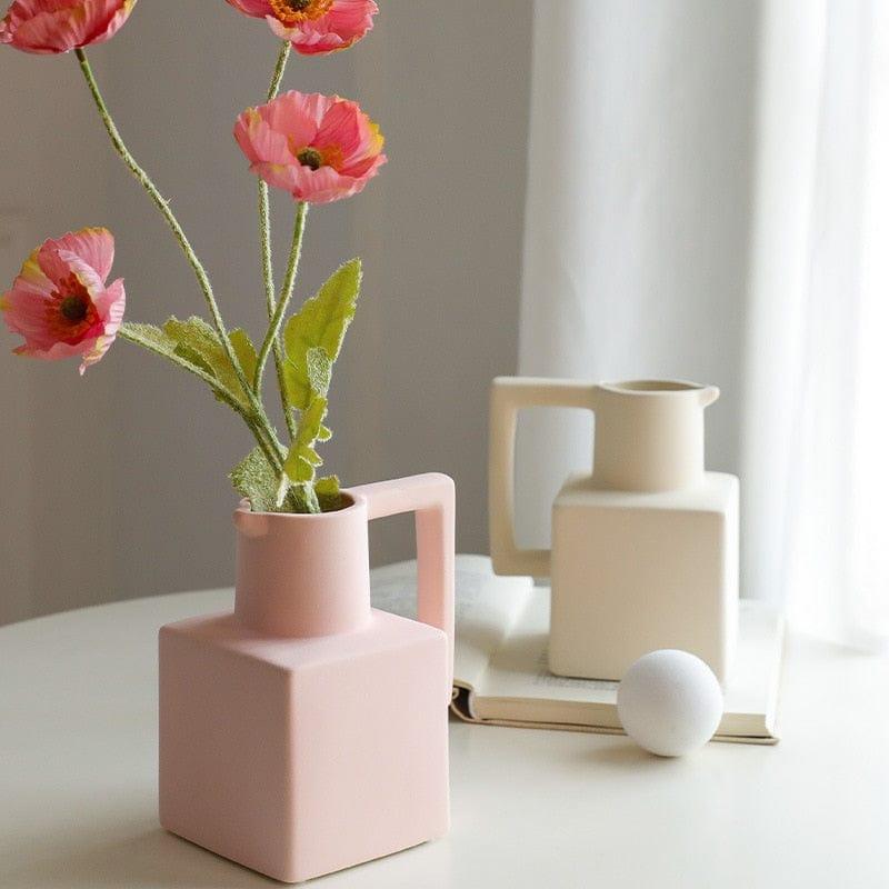 Shop 0 Nordic Morandi Vase Minimalist Kettle Shaped Ceramic Flower Arrangement Art Personality ins Dried Flower Decoration Desktop Vase Mademoiselle Home Decor