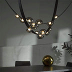 Shop 0 Italian Designer Belt Pendant Llights Transparent Smoky Gray Glasses Hanging Lamp Living Room Decoration Mademoiselle Home Decor