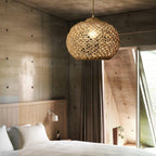 Shop 0 Handmade Rattan Chandelier Creative Personality Retro Restaurant Bar Country Asia Style Pendant Lamp Dining E27 Hanging lamp Mademoiselle Home Decor