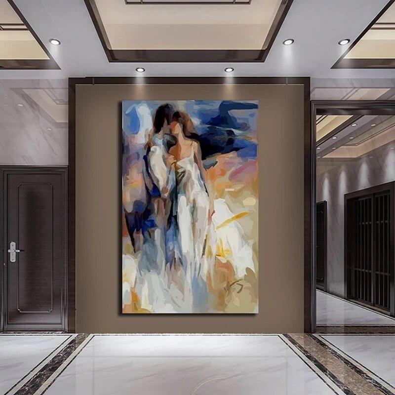 Shop 0 Abstract Lover Kiss Oil Painting Printed on Modern Portrait Poster And Prints Canvas Painting for Wall Art Picture Home Posters Mademoiselle Home Decor