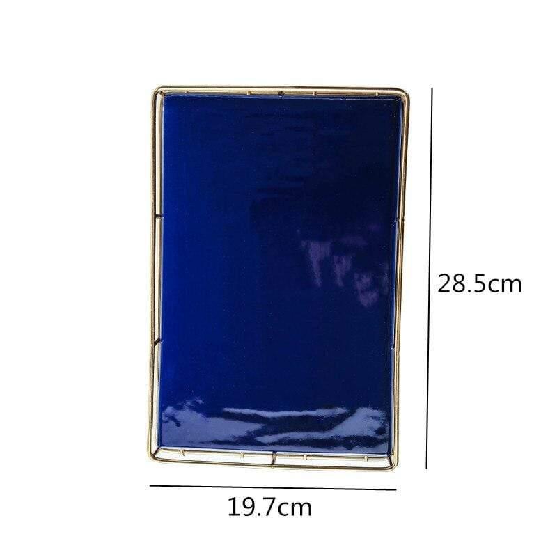 Shop 0 Blue rectangular (1) Anemone Organiser Tray Mademoiselle Home Decor