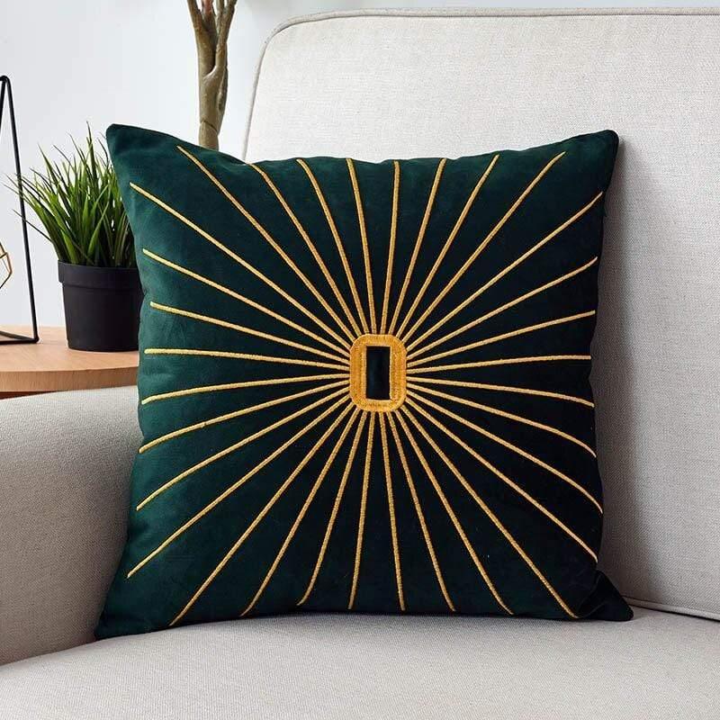 Shop 0 45x45cm / Green Luxury Pillow Cover Embroidered Gold Pillow For Living Room Sofa Velvet Cushion Cover Nordic Home Decor Blue Green Kussenhoes Mademoiselle Home Decor