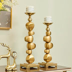 Shop 0 Luxtry Stacking Irregular Geometric Metal Blocks Ornament Candlestick Holder For Dining Table Wedding Christmas Home Decoration Mademoiselle Home Decor