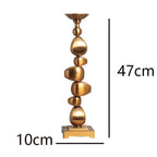Shop 0 47cm Luxtry Stacking Irregular Geometric Metal Blocks Ornament Candlestick Holder For Dining Table Wedding Christmas Home Decoration Mademoiselle Home Decor