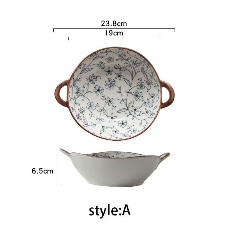 Shop 0 A 780ml Japanese Soup Bowl With Handle Ceramic Salad Bowl Kitchen Tableware Pasta Dish Bowl Microwave Oven Bakware Pan Mademoiselle Home Decor
