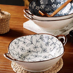 Shop 0 780ml Japanese Soup Bowl With Handle Ceramic Salad Bowl Kitchen Tableware Pasta Dish Bowl Microwave Oven Bakware Pan Mademoiselle Home Decor